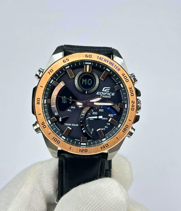 Đồng hồ Casio ECB-900GL-1BDR Nam máy Solar (Năng Lượng Ánh Sáng Mặt Trời) Dây Da mặt Tròn chính hãng