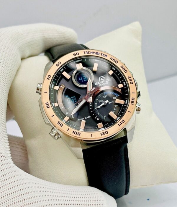 Đồng hồ Casio ECB-900GL-1BDR Nam máy Solar (Năng Lượng Ánh Sáng Mặt Trời) Dây Da mặt Tròn chính hãng