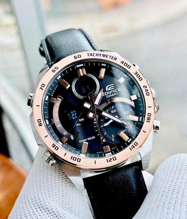Đồng hồ Casio ECB-900GL-1BDR Nam máy Solar (Năng Lượng Ánh Sáng Mặt Trời) Dây Da mặt Tròn chính hãng