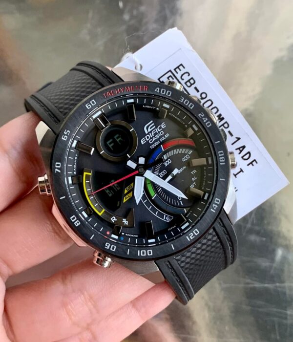 Đồng hồ Casio ECB-900MP-1ADF Nam máy Solar (Năng Lượng Ánh Sáng Mặt Trời) Dây Cao Su (Nhựa) mặt Tròn chính hãng