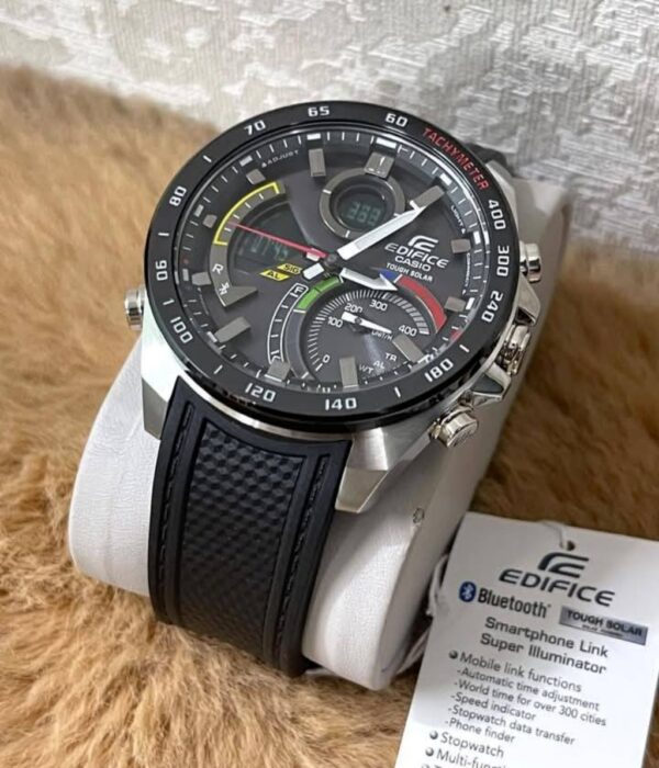 Đồng hồ Casio ECB-900MP-1ADF Nam máy Solar (Năng Lượng Ánh Sáng Mặt Trời) Dây Cao Su (Nhựa) mặt Tròn chính hãng