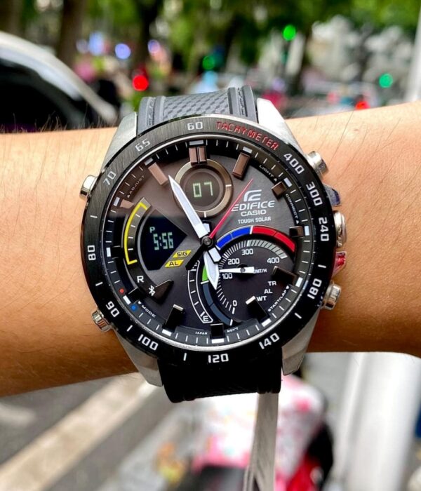 Đồng hồ Casio ECB-900MP-1ADF Nam máy Solar (Năng Lượng Ánh Sáng Mặt Trời) Dây Cao Su (Nhựa) mặt Tròn chính hãng