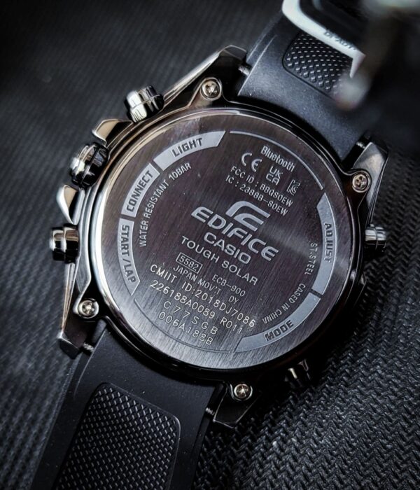 Đồng hồ Casio ECB-900PB-1ADR Nam máy Solar (Năng Lượng Ánh Sáng Mặt Trời) Dây Cao Su (Nhựa) mặt Tròn chính hãng