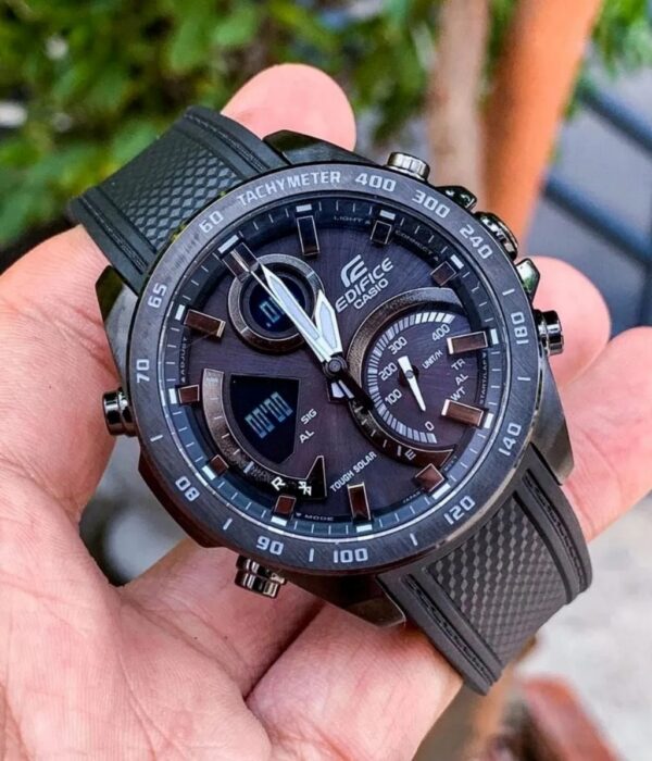Đồng hồ Casio ECB-900PB-1ADR Nam máy Solar (Năng Lượng Ánh Sáng Mặt Trời) Dây Cao Su (Nhựa) mặt Tròn chính hãng