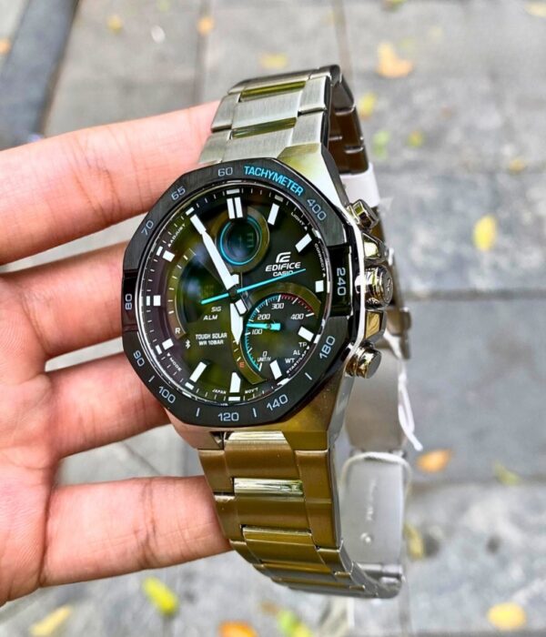 Đồng hồ Casio ECB-950DB-1ADF Nam máy Solar (Năng Lượng Ánh Sáng Mặt Trời) Dây Inox (Thép Không Gỉ) mặt Bát Giác chính hãng