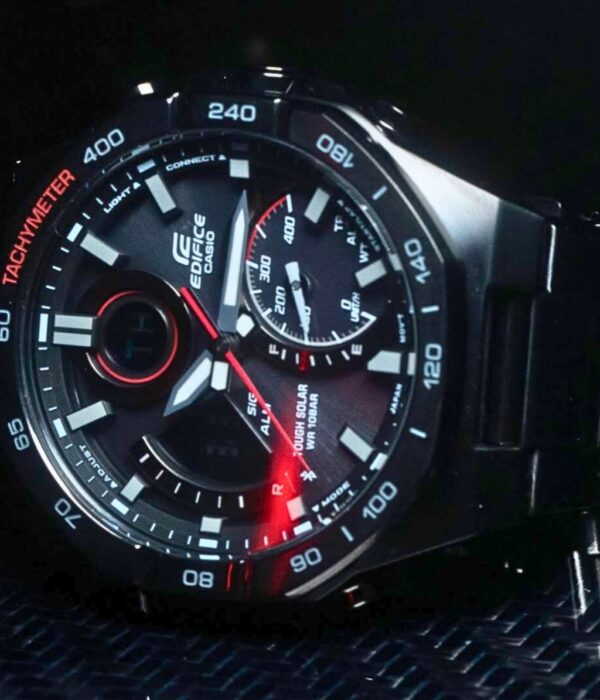Đồng hồ Casio ECB-950DC-1ADF Nam máy Solar (Năng Lượng Ánh Sáng Mặt Trời) Dây Inox (Thép Không Gỉ) mặt Bát Giác chính hãng
