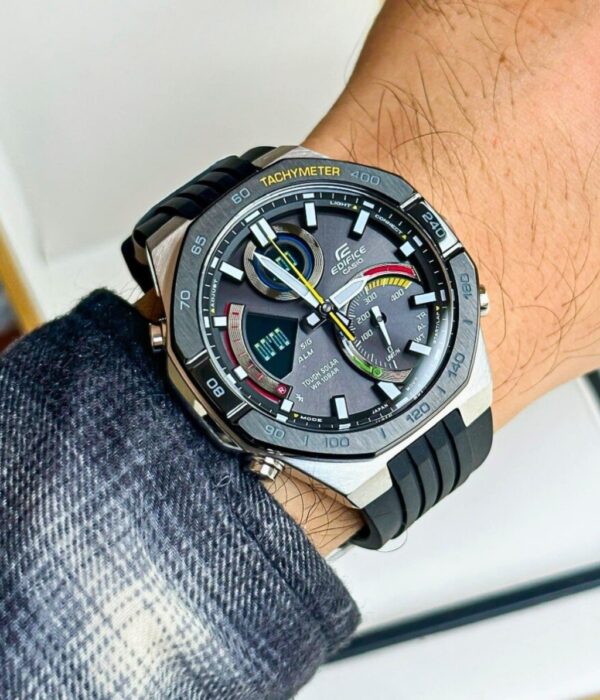 Đồng hồ Casio ECB-950MP-1ADF Nam máy Solar (Năng Lượng Ánh Sáng Mặt Trời) Dây Cao Su (Nhựa) mặt Bát Giác chính hãng