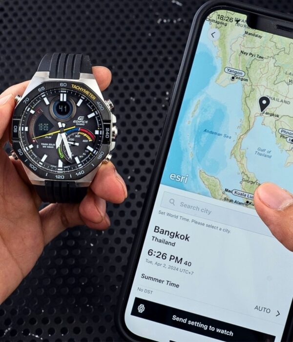 Đồng hồ Casio ECB-950MP-1ADF Nam máy Solar (Năng Lượng Ánh Sáng Mặt Trời) Dây Cao Su (Nhựa) mặt Bát Giác chính hãng