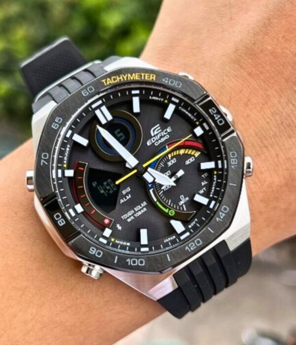 Đồng hồ Casio ECB-950MP-1ADF Nam máy Solar (Năng Lượng Ánh Sáng Mặt Trời) Dây Cao Su (Nhựa) mặt Bát Giác chính hãng