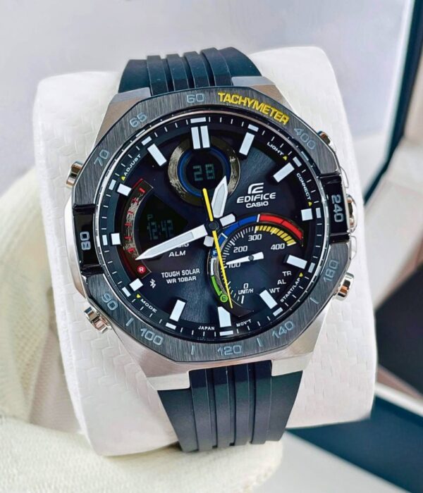 Đồng hồ Casio ECB-950MP-1ADF Nam máy Solar (Năng Lượng Ánh Sáng Mặt Trời) Dây Cao Su (Nhựa) mặt Bát Giác chính hãng