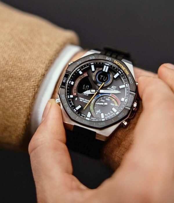 Đồng hồ Casio ECB-950MP-1ADF Nam máy Solar (Năng Lượng Ánh Sáng Mặt Trời) Dây Cao Su (Nhựa) mặt Bát Giác chính hãng