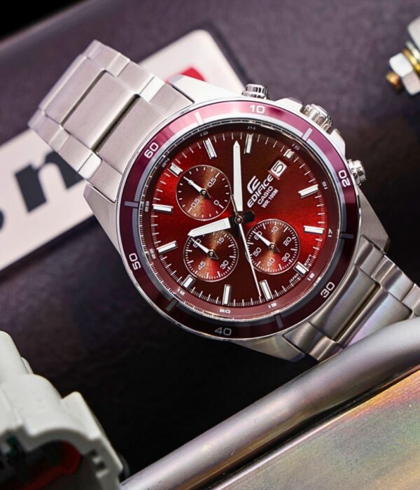 Đồng hồ Casio EFR-526D-5CVUDF Nam máy Pin (Quartz) Dây Inox (Thép Không Gỉ) mặt Tròn chính hãng