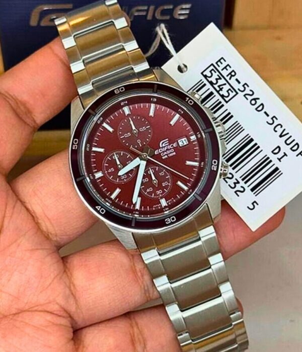 Đồng hồ Casio EFR-526D-5CVUDF Nam máy Pin (Quartz) Dây Inox (Thép Không Gỉ) mặt Tròn chính hãng