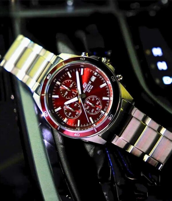 Đồng hồ Casio EFR-526D-5CVUDF Nam máy Pin (Quartz) Dây Inox (Thép Không Gỉ) mặt Tròn chính hãng
