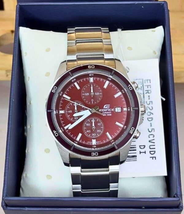 Đồng hồ Casio EFR-526D-5CVUDF Nam máy Pin (Quartz) Dây Inox (Thép Không Gỉ) mặt Tròn chính hãng