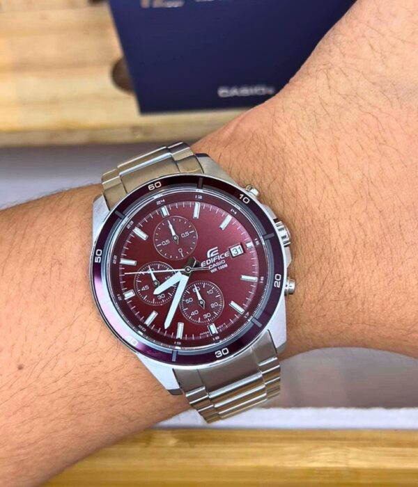 Đồng hồ Casio EFR-526D-5CVUDF Nam máy Pin (Quartz) Dây Inox (Thép Không Gỉ) mặt Tròn chính hãng