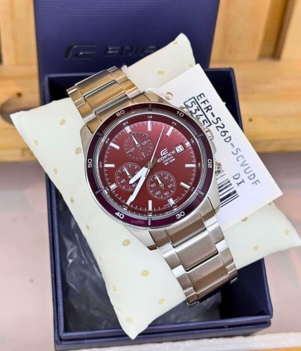Đồng hồ Casio EFR-526D-5CVUDF Nam máy Pin (Quartz) Dây Inox (Thép Không Gỉ) mặt Tròn chính hãng