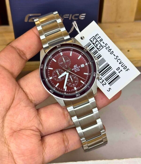 Đồng hồ Casio EFR-526D-5CVUDF Nam máy Pin (Quartz) Dây Inox (Thép Không Gỉ) mặt Tròn chính hãng