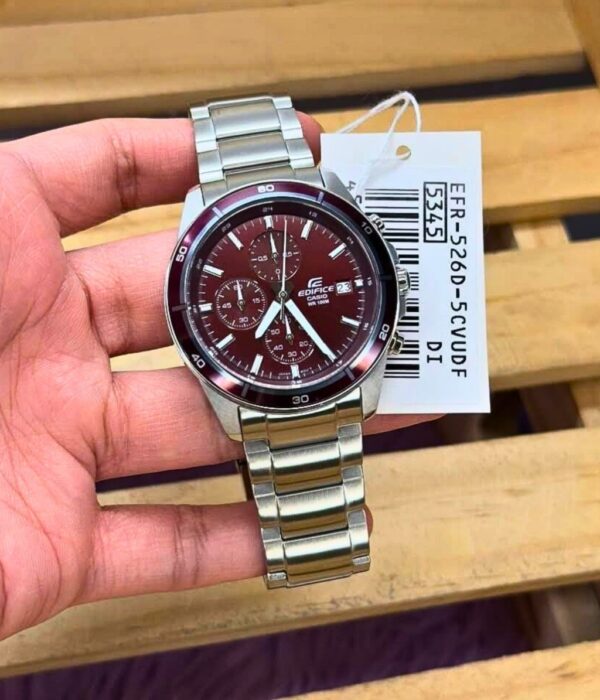 Đồng hồ Casio EFR-526D-5CVUDF Nam máy Pin (Quartz) Dây Inox (Thép Không Gỉ) mặt Tròn chính hãng