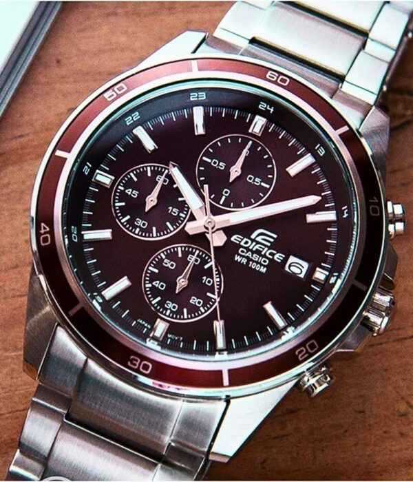 Đồng hồ Casio EFR-526D-5CVUDF Nam máy Pin (Quartz) Dây Inox (Thép Không Gỉ) mặt Tròn chính hãng