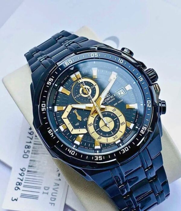 Đồng hồ Casio EFR-539BK-1AVUDF Nam máy Pin (Quartz) Dây Inox (Thép Không Gỉ) mặt Tròn chính hãng