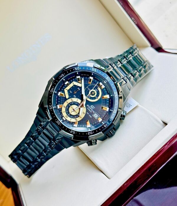 Đồng hồ Casio EFR-539BK-1AVUDF Nam máy Pin (Quartz) Dây Inox (Thép Không Gỉ) mặt Tròn chính hãng