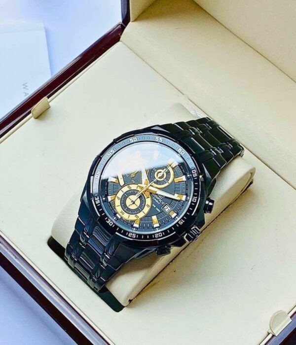 Đồng hồ Casio EFR-539BK-1AVUDF Nam máy Pin (Quartz) Dây Inox (Thép Không Gỉ) mặt Tròn chính hãng