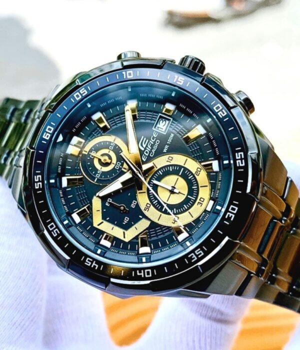 Đồng hồ Casio EFR-539BK-1AVUDF Nam máy Pin (Quartz) Dây Inox (Thép Không Gỉ) mặt Tròn chính hãng