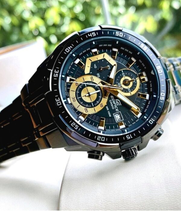 Đồng hồ Casio EFR-539BK-1AVUDF Nam máy Pin (Quartz) Dây Inox (Thép Không Gỉ) mặt Tròn chính hãng