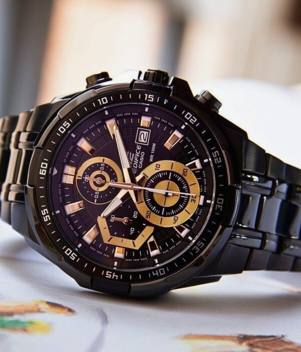 Đồng hồ Casio EFR-539BK-1AVUDF Nam máy Pin (Quartz) Dây Inox (Thép Không Gỉ) mặt Tròn chính hãng