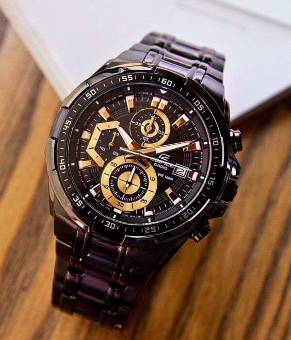 Đồng hồ Casio EFR-539BK-1AVUDF Nam máy Pin (Quartz) Dây Inox (Thép Không Gỉ) mặt Tròn chính hãng