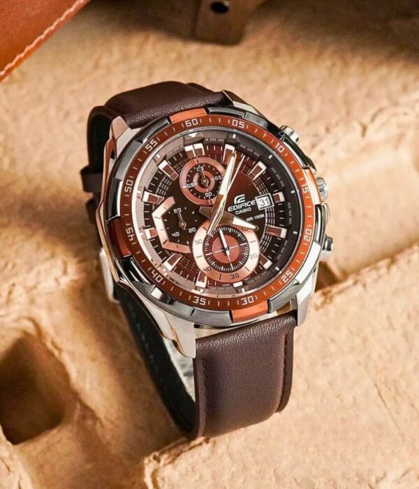 Đồng hồ Casio EFR-539L-5AVUDF Nam máy Pin (Quartz) Dây Da mặt Tròn chính hãng