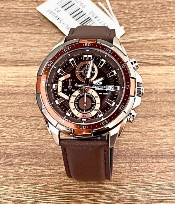 Đồng hồ Casio EFR-539L-5AVUDF Nam máy Pin (Quartz) Dây Da mặt Tròn chính hãng