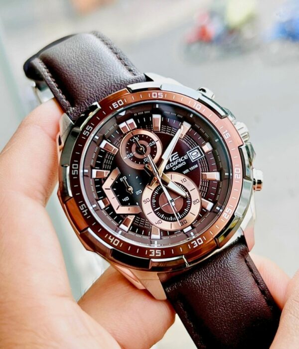 Đồng hồ Casio EFR-539L-5AVUDF Nam máy Pin (Quartz) Dây Da mặt Tròn chính hãng