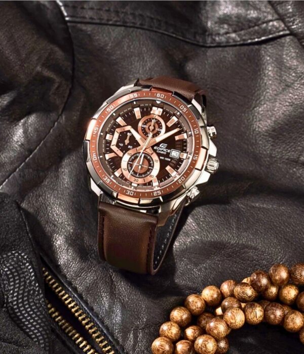 Đồng hồ Casio EFR-539L-5AVUDF Nam máy Pin (Quartz) Dây Da mặt Tròn chính hãng