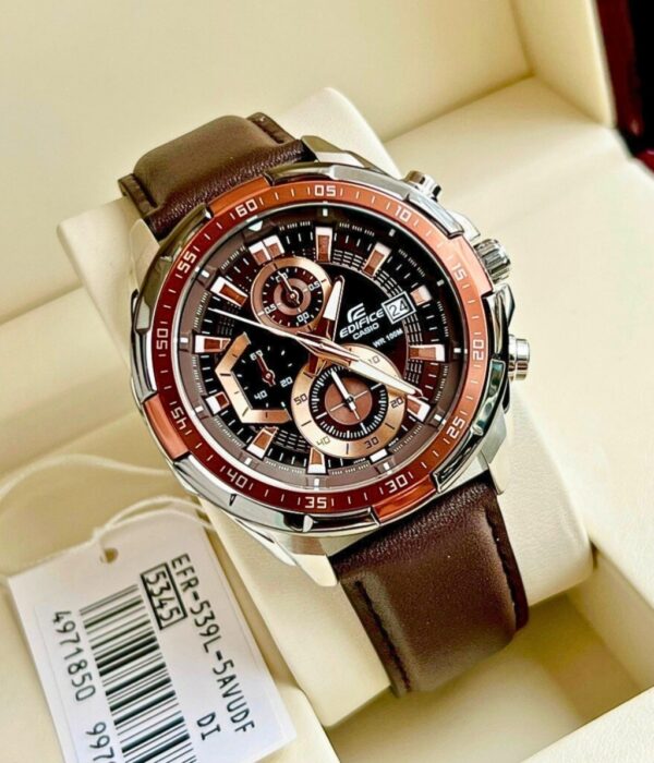 Đồng hồ Casio EFR-539L-5AVUDF Nam máy Pin (Quartz) Dây Da mặt Tròn chính hãng