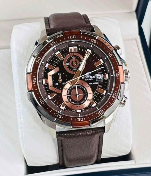 Đồng hồ Casio EFR-539L-5AVUDF Nam máy Pin (Quartz) Dây Da mặt Tròn chính hãng