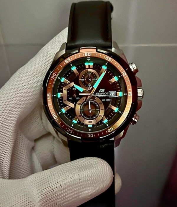 Đồng hồ Casio EFR-539L-5AVUDF Nam máy Pin (Quartz) Dây Da mặt Tròn chính hãng