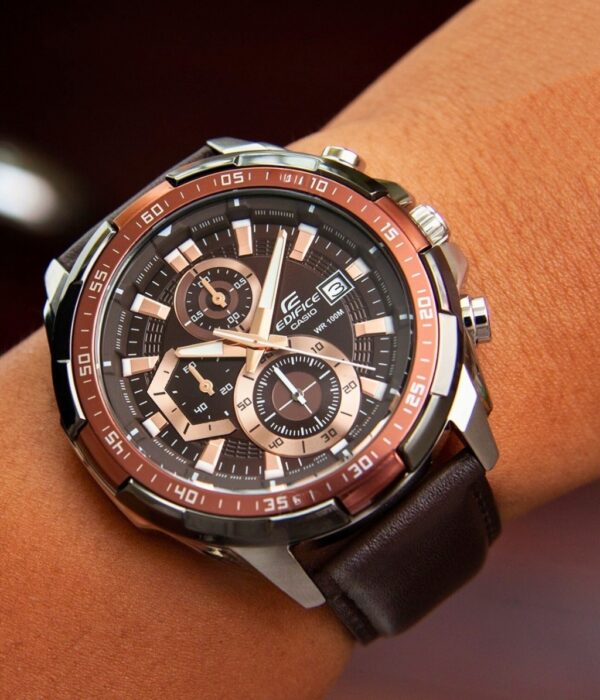 Đồng hồ Casio EFR-539L-5AVUDF Nam máy Pin (Quartz) Dây Da mặt Tròn chính hãng