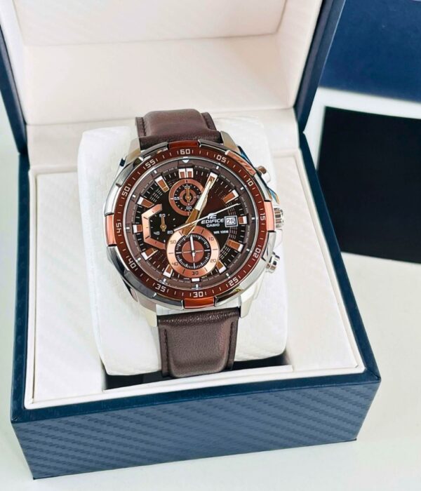 Đồng hồ Casio EFR-539L-5AVUDF Nam máy Pin (Quartz) Dây Da mặt Tròn chính hãng