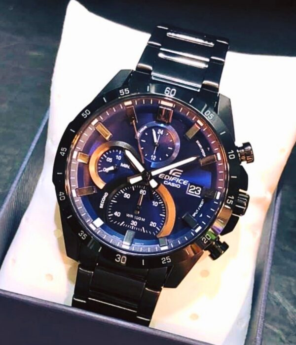 Đồng hồ Casio EFR-571DC-2AVUDF Nam máy Pin (Quartz) Dây Inox (Thép Không Gỉ) mặt Tròn chính hãng