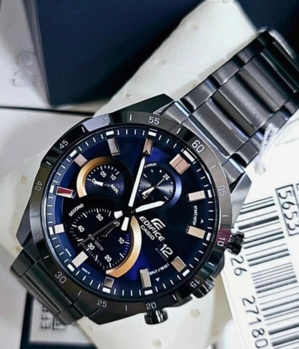 Đồng hồ Casio EFR-571DC-2AVUDF Nam máy Pin (Quartz) Dây Inox (Thép Không Gỉ) mặt Tròn chính hãng