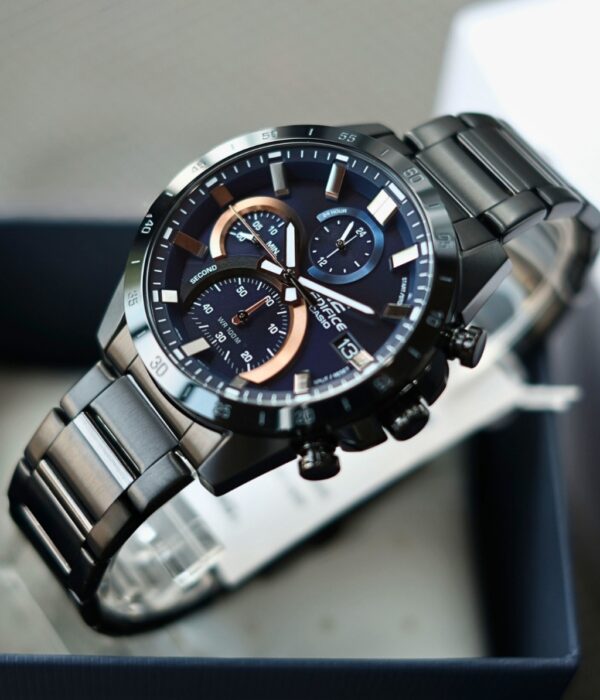 Đồng hồ Casio EFR-571DC-2AVUDF Nam máy Pin (Quartz) Dây Inox (Thép Không Gỉ) mặt Tròn chính hãng