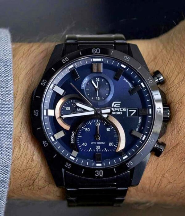 Đồng hồ Casio EFR-571DC-2AVUDF Nam máy Pin (Quartz) Dây Inox (Thép Không Gỉ) mặt Tròn chính hãng