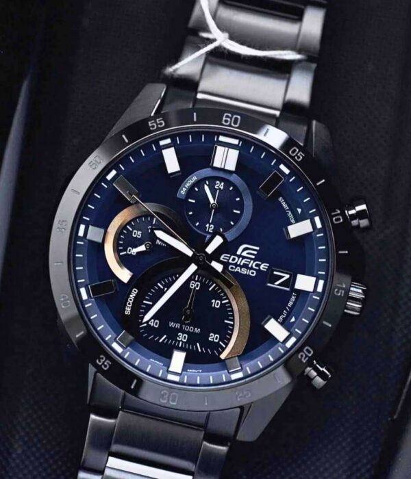 Đồng hồ Casio EFR-571DC-2AVUDF Nam máy Pin (Quartz) Dây Inox (Thép Không Gỉ) mặt Tròn chính hãng