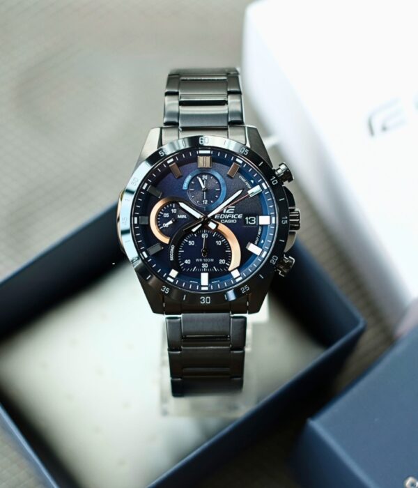 Đồng hồ Casio EFR-571DC-2AVUDF Nam máy Pin (Quartz) Dây Inox (Thép Không Gỉ) mặt Tròn chính hãng