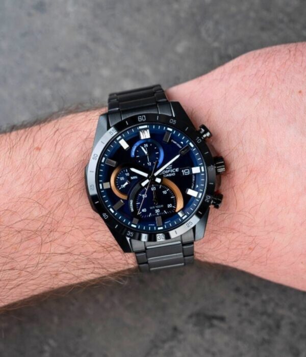 Đồng hồ Casio EFR-571DC-2AVUDF Nam máy Pin (Quartz) Dây Inox (Thép Không Gỉ) mặt Tròn chính hãng