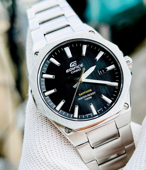 Đồng hồ Casio EFR-S108D-1AVUDF Nam máy Pin (Quartz) Dây Inox (Thép Không Gỉ) mặt Tròn chính hãng