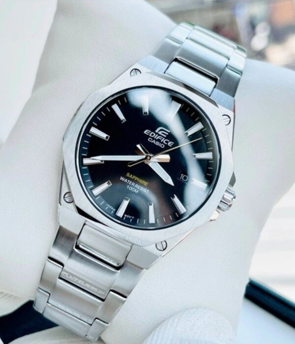 Đồng hồ Casio EFR-S108D-1AVUDF Nam máy Pin (Quartz) Dây Inox (Thép Không Gỉ) mặt Tròn chính hãng