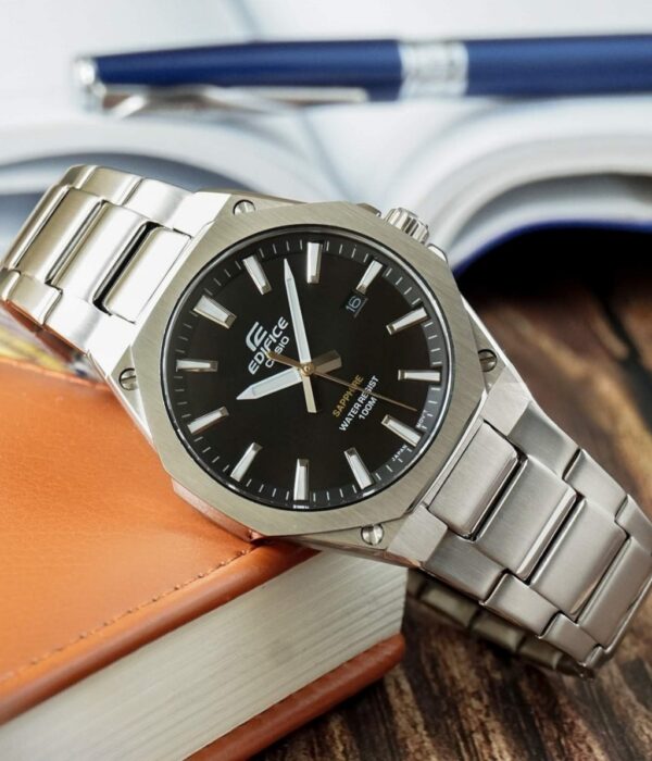 Đồng hồ Casio EFR-S108D-1AVUDF Nam máy Pin (Quartz) Dây Inox (Thép Không Gỉ) mặt Tròn chính hãng